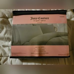 New Juicy Couture Queen Sheets Set Gray